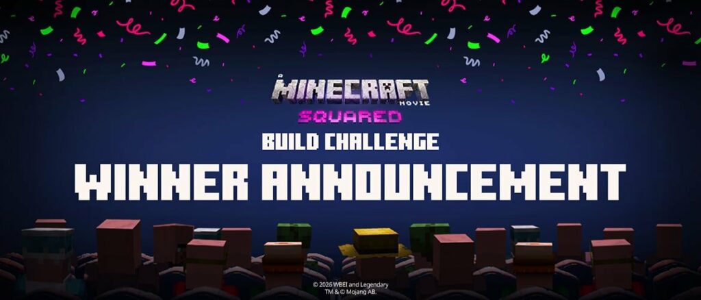 Объявление победителя конкурса построек для фильма A Minecraft Movie Squared