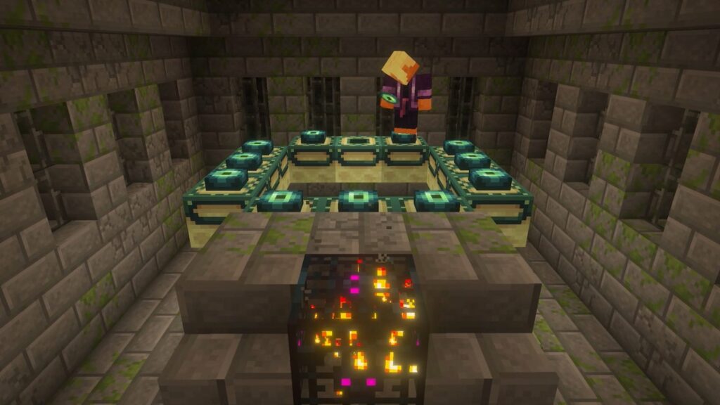 Игрок у портала в Энд в крепости — официальный скриншот Minecraft для Nintendo Switch 2
