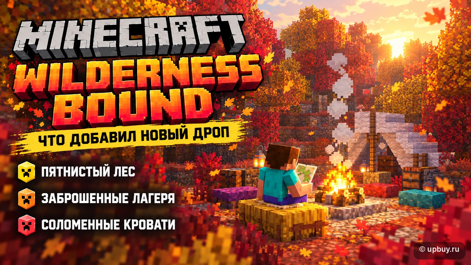 Wilderness Bound в Minecraft: осенний дроп с пятнистым лесом, заброшенными лагерями и соломенными кроватями