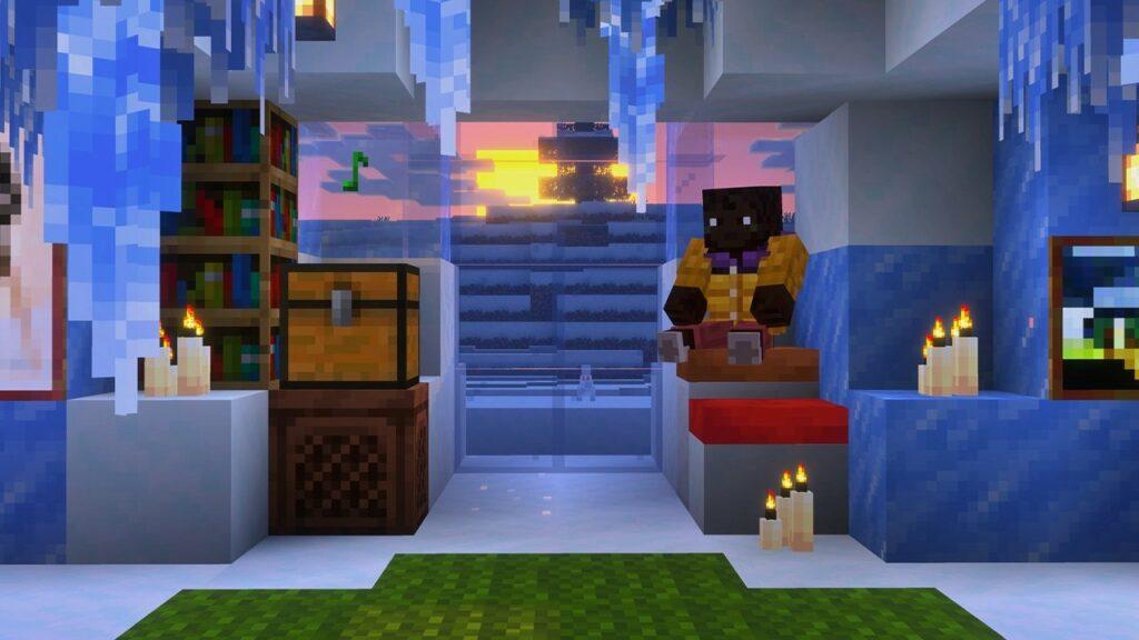 Проигрыватель с сундуком сверху &mdash; плейлист пластинок в Minecraft