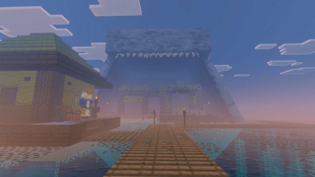 Деревня на воде в аддоне The Bloop для Minecraft